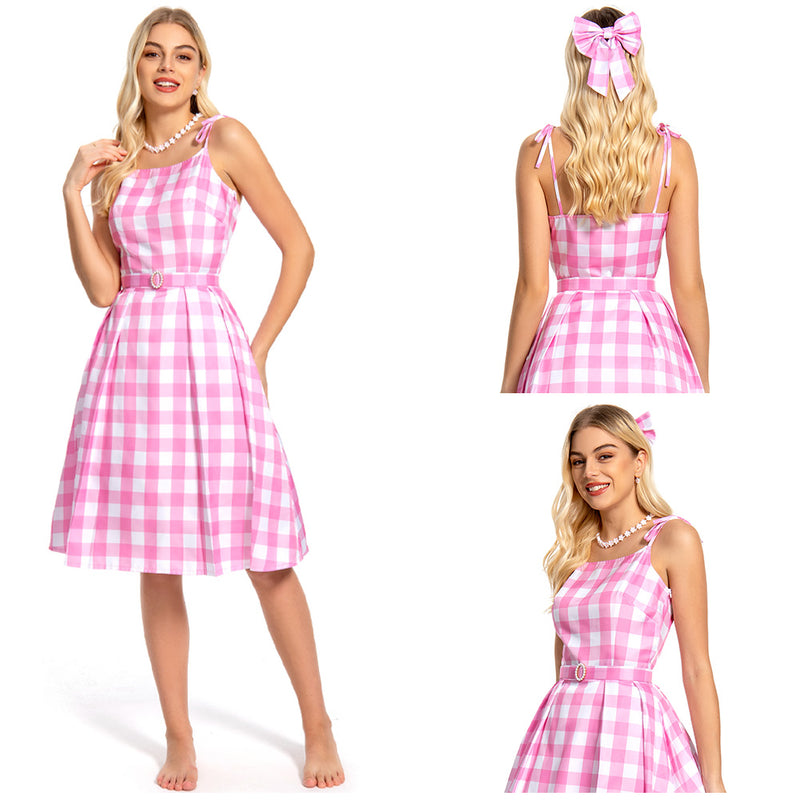 pink plaid dress
